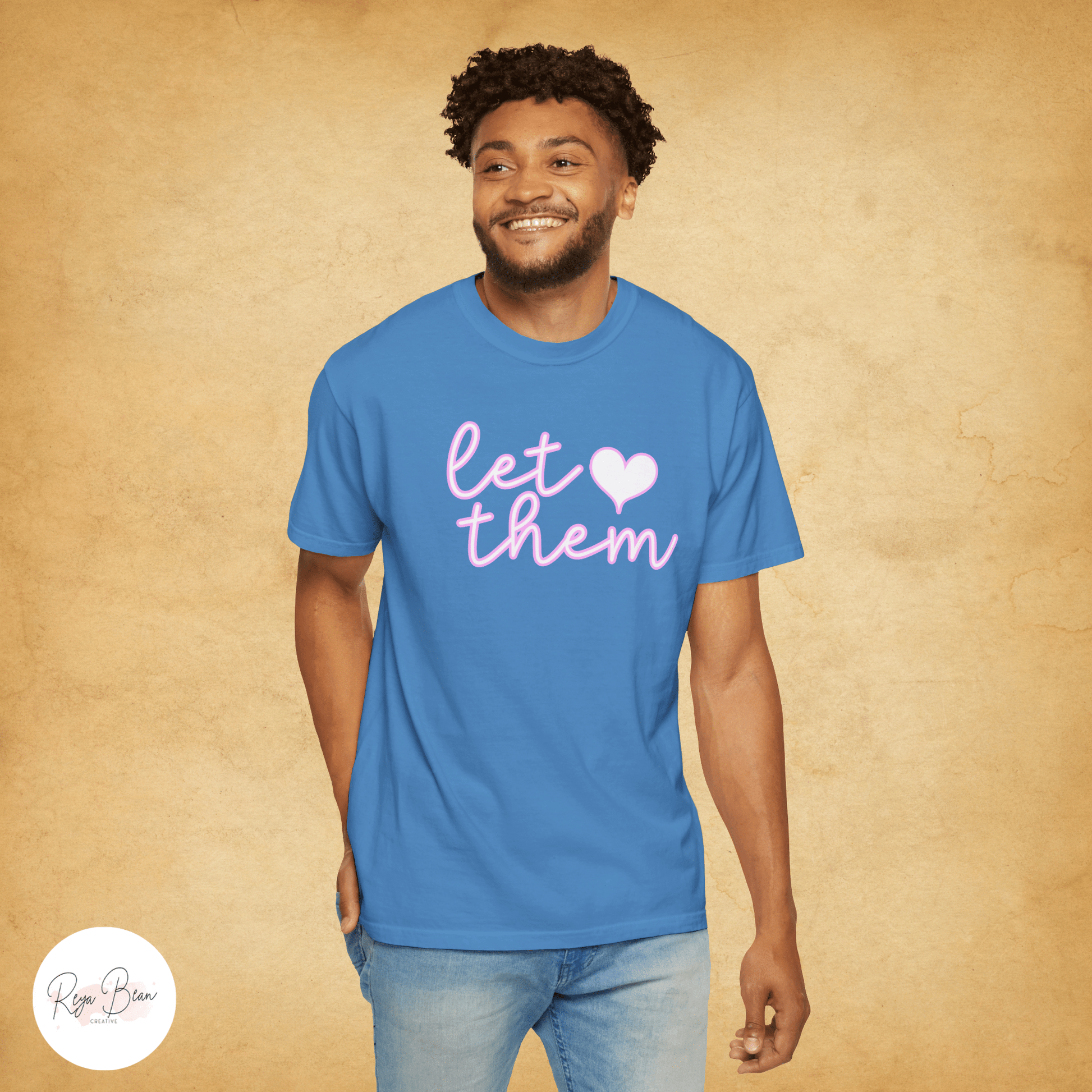 Let Them T-shirt Mental Health Self-Love, Minimalist Positive Affirmation Shirt, Unisex Garment-Dyed Inspirational T-shirt, Keep Shining Tee