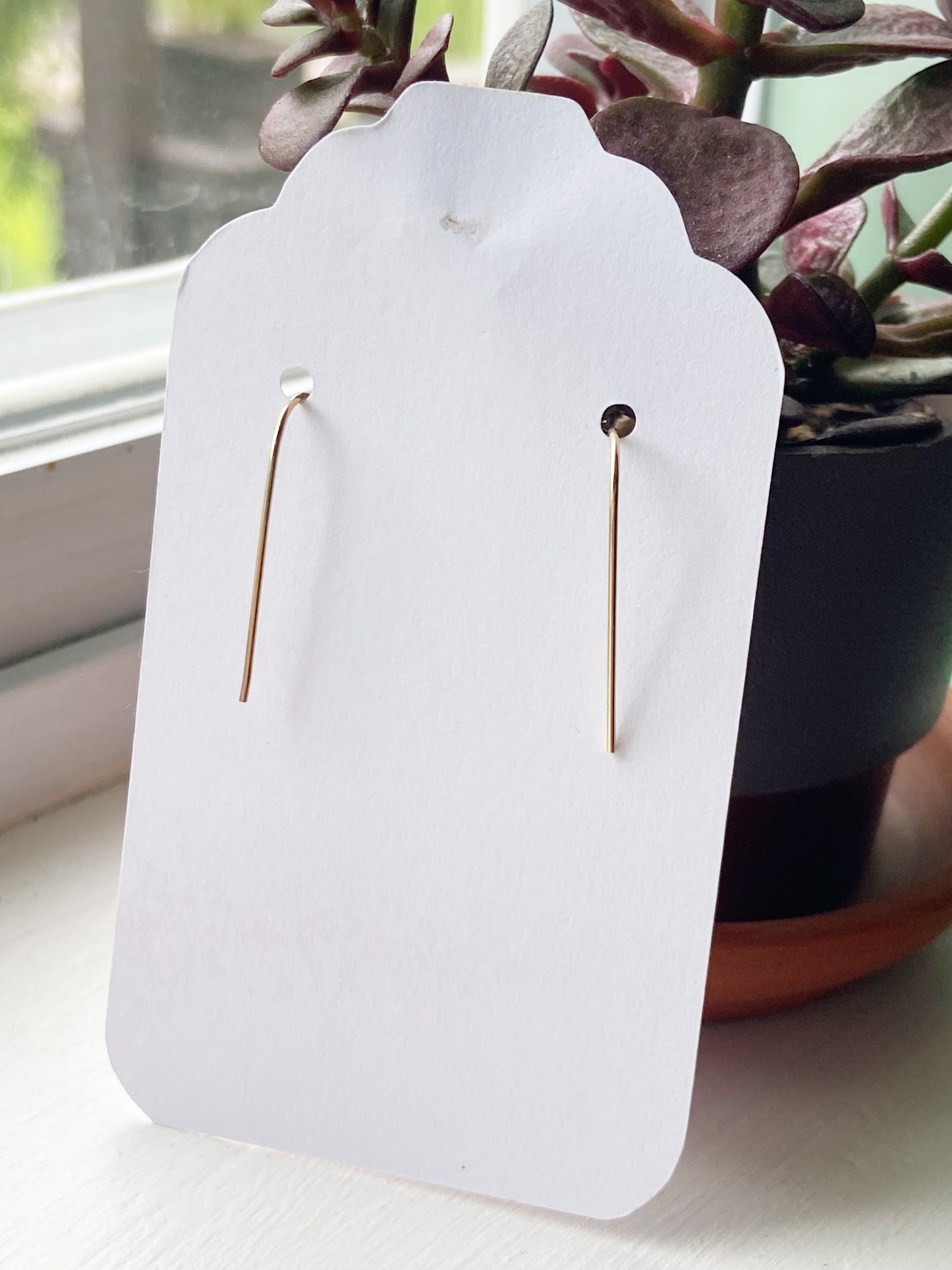 Citrine Gold Dangle Earrings 2"