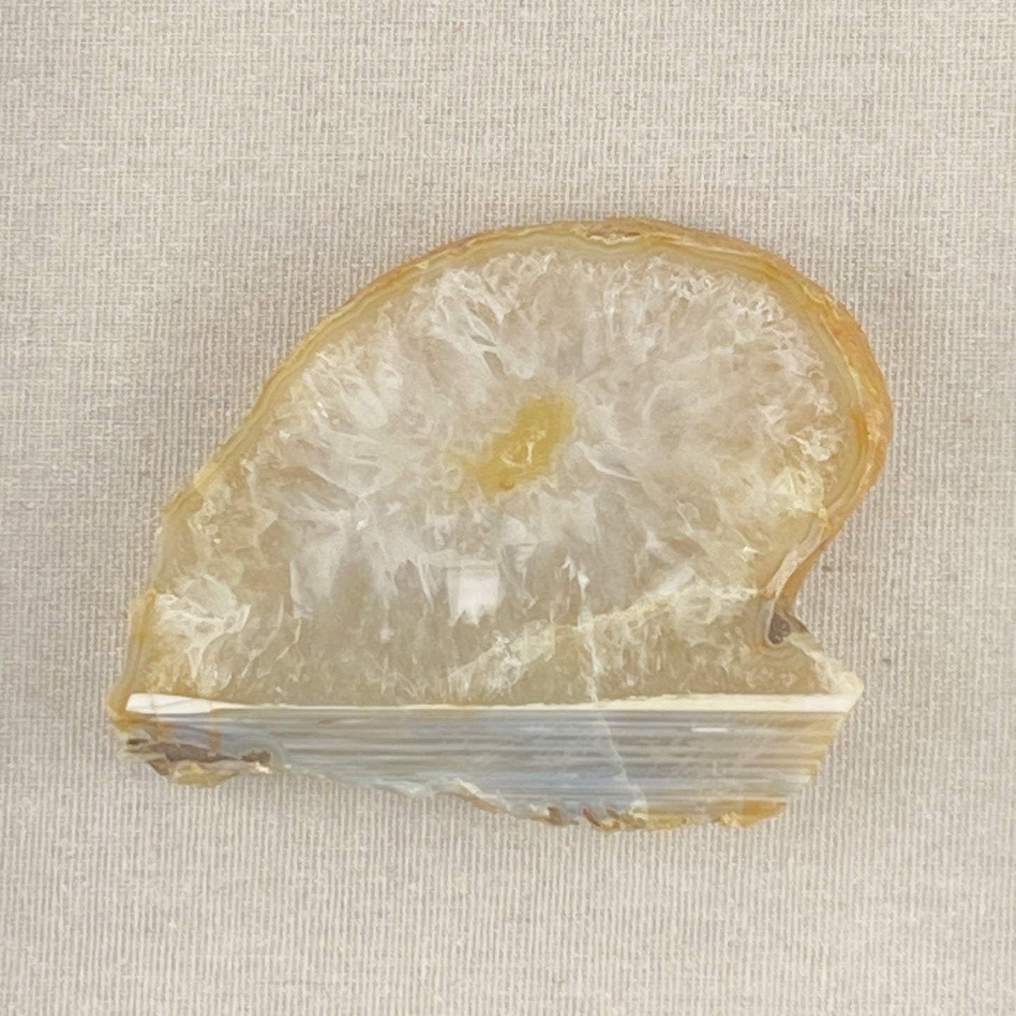 Set of 3 Framed Yellow Agates - White 9 x 9" Each