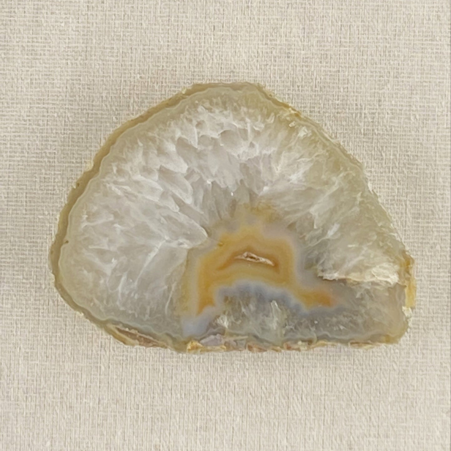 Set of 3 Framed Yellow Agates - White 9 x 9" Each