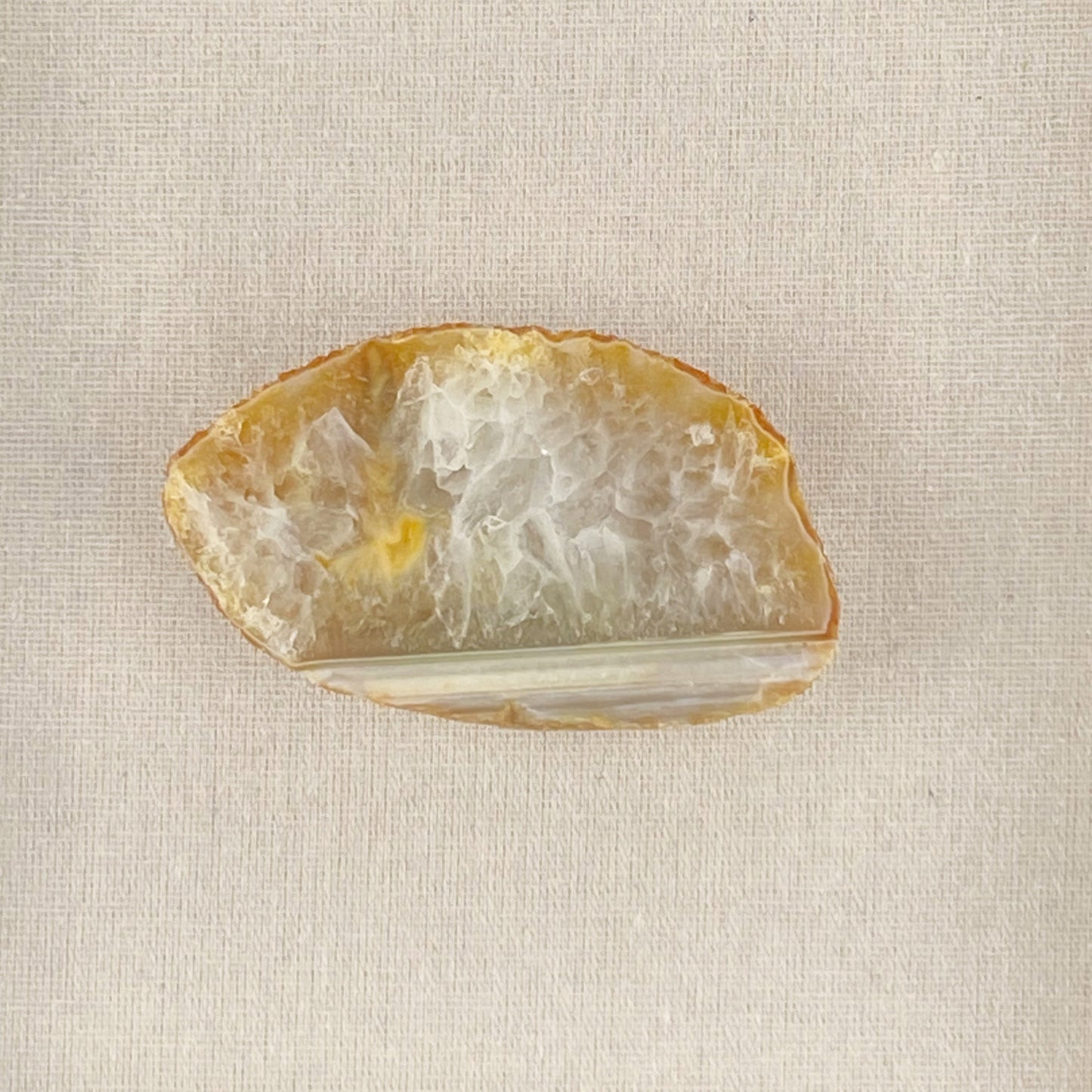 Set of 3 Framed Yellow Agates - White 9 x 9" Each