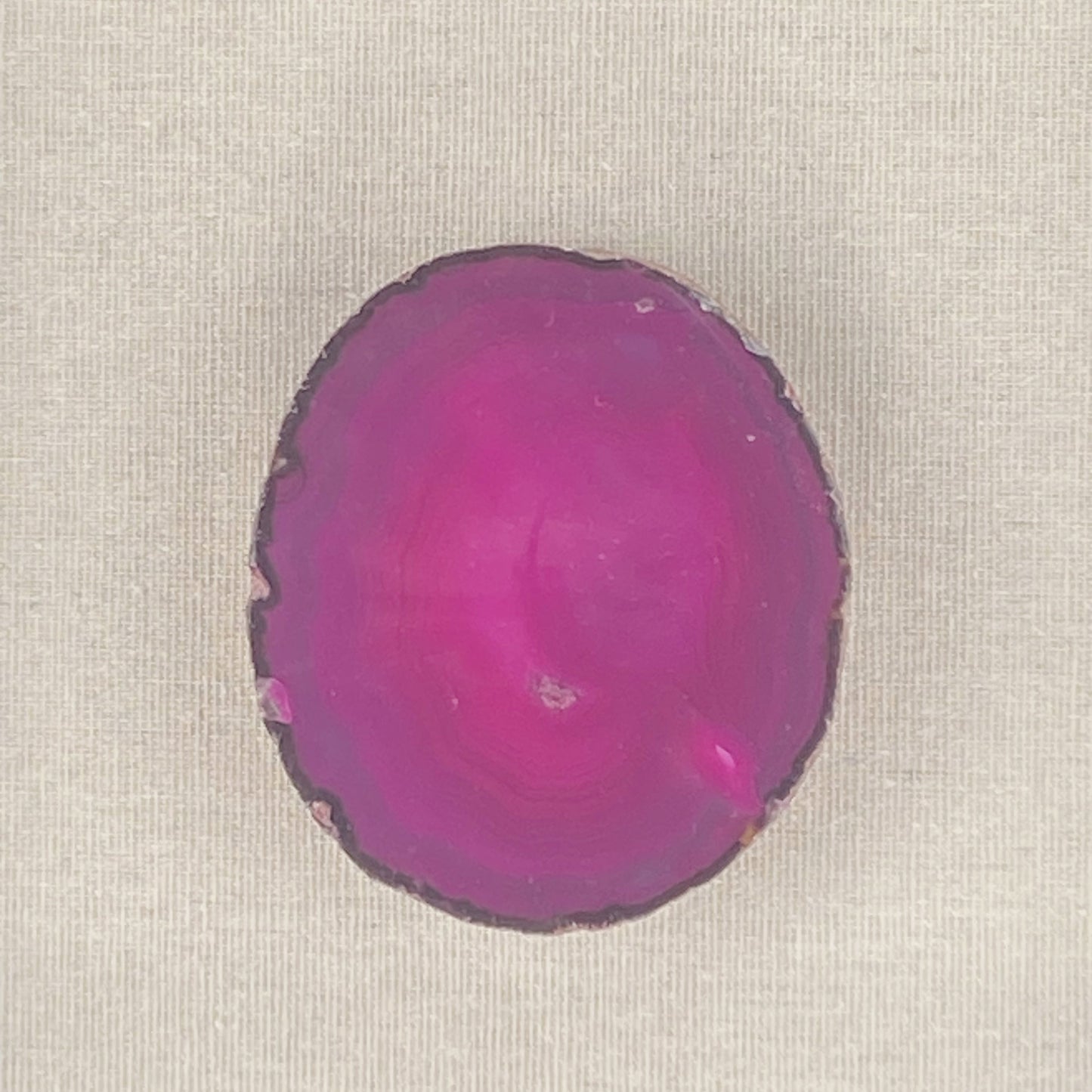 Framed Thick Pink Brazilian Agate- White Frame 9 x 9"