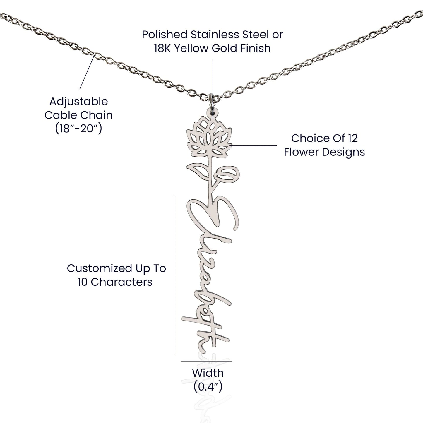 To My Amazing Daughter Graduation Custom Name Birth Flower Necklace