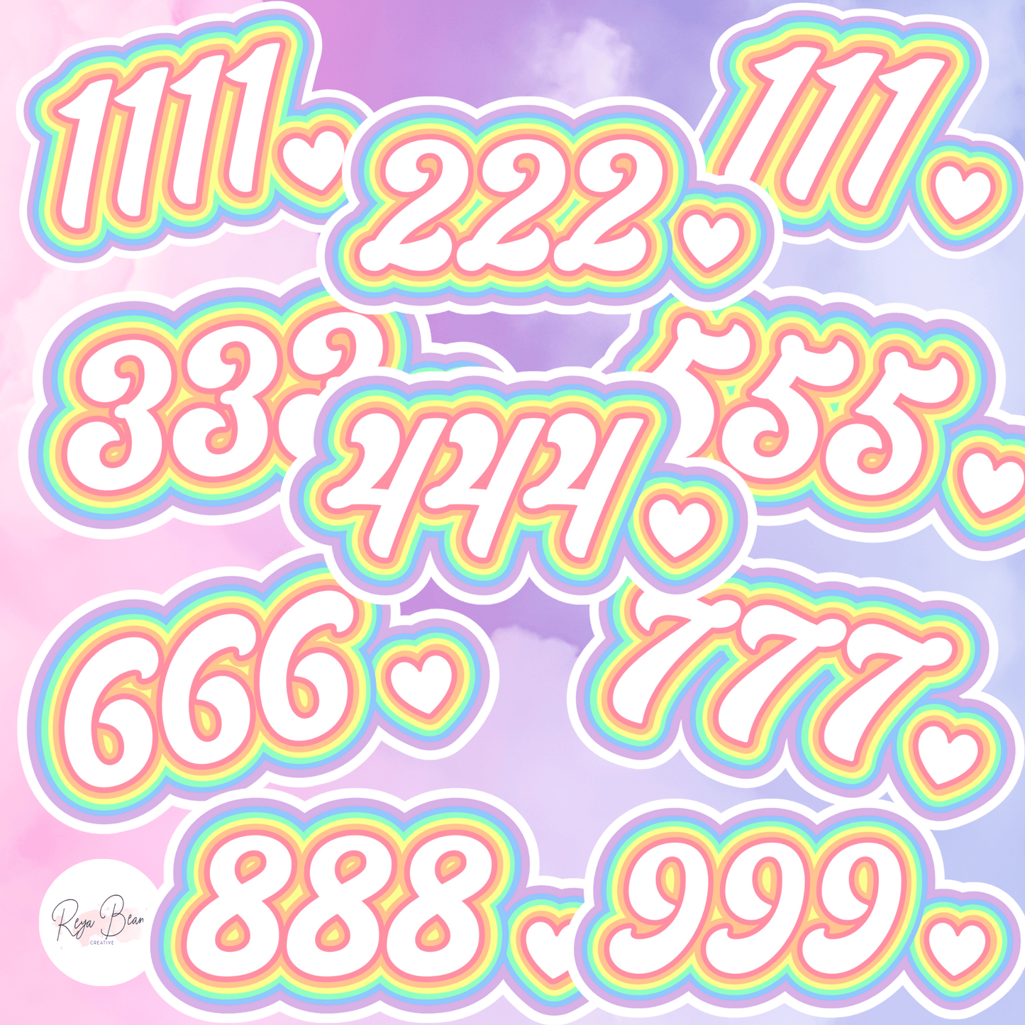 Angel Number Sticker – Retro Pastel Spiritual Manifestation Vinyl Decal
