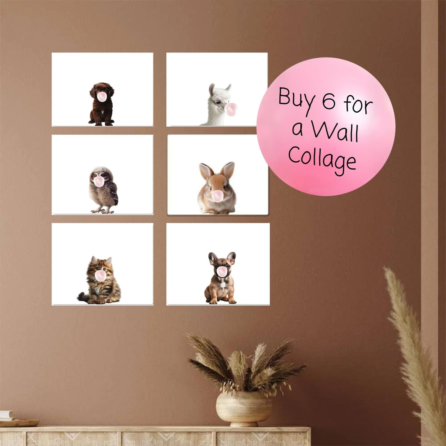 Cute Baby Goats Blowing Bubbles - Metal Wall Art