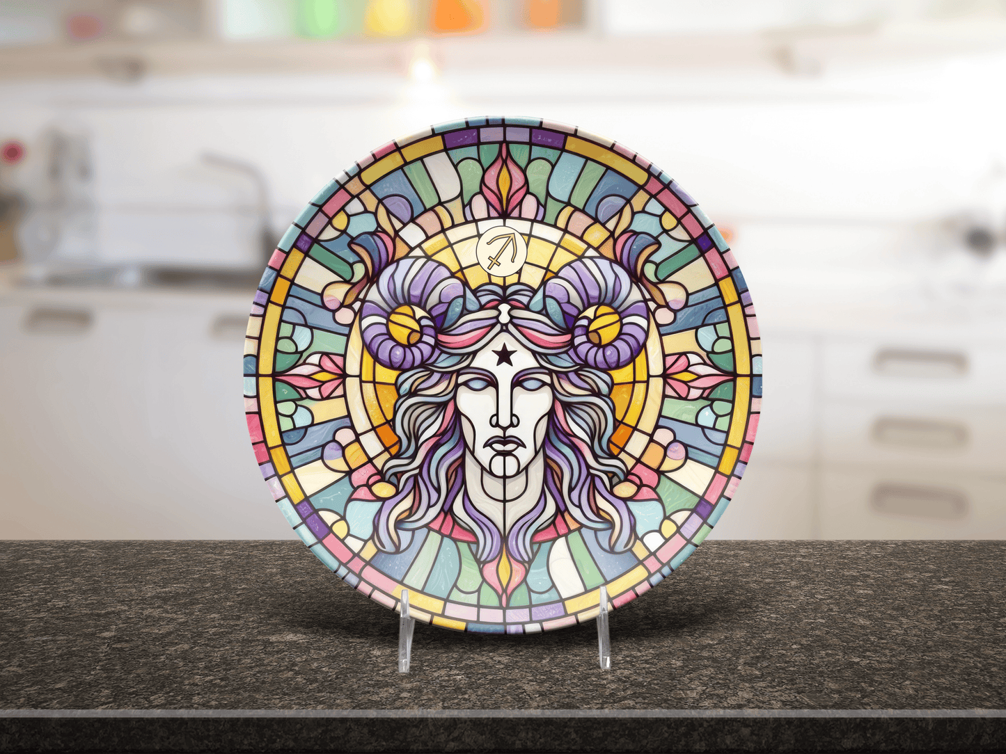 Astrological Signs Zodiac Faux Stained Glass Party Plates