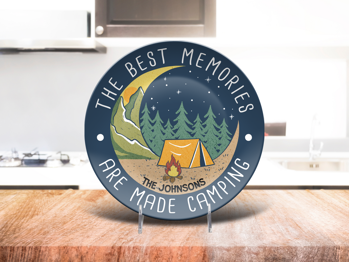 Custom "The Best Memories are Made Camping" Plate Set - Unbreakable BPA-Free Matching Plate, Mug & Bowl