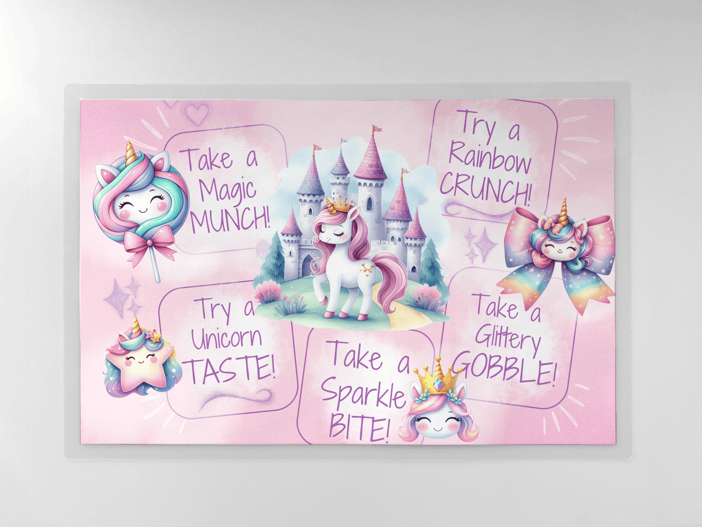 Picky Eater Placemat - Laminated Kids Food Mat 12" x 18" | Easy Clean Durable Mealtime Mat