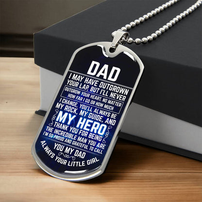 My Hero Dad Dog Tag Necklace from Daughter