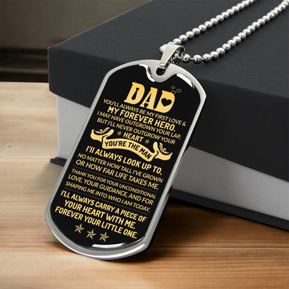 Custom To My Dad Engraved Dog Tag Father's Day Necklace