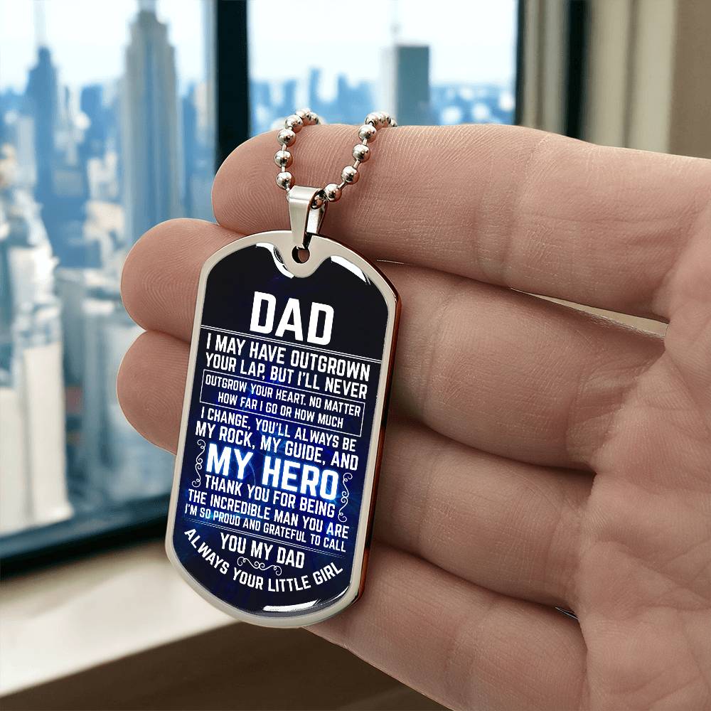 My Hero Dad Dog Tag Necklace from Daughter