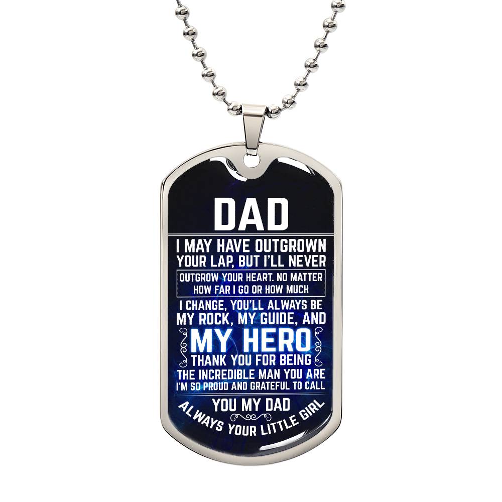 My Hero Dad Dog Tag Necklace from Daughter