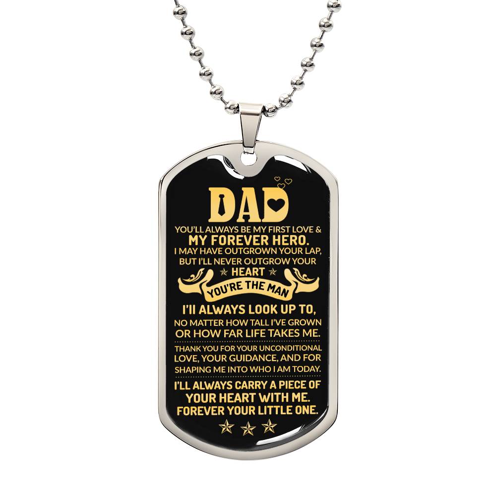 Custom To My Dad Engraved Dog Tag Father's Day Necklace