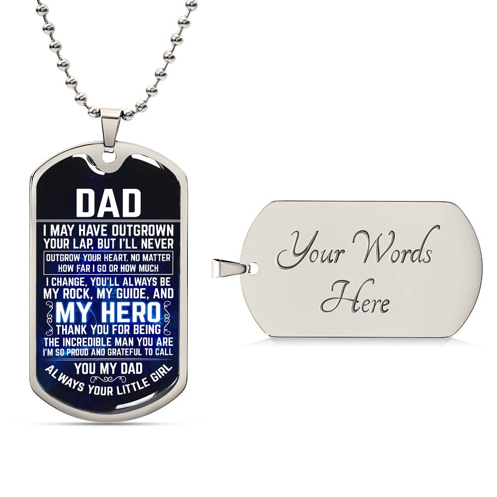 My Hero Dad Dog Tag Necklace from Daughter