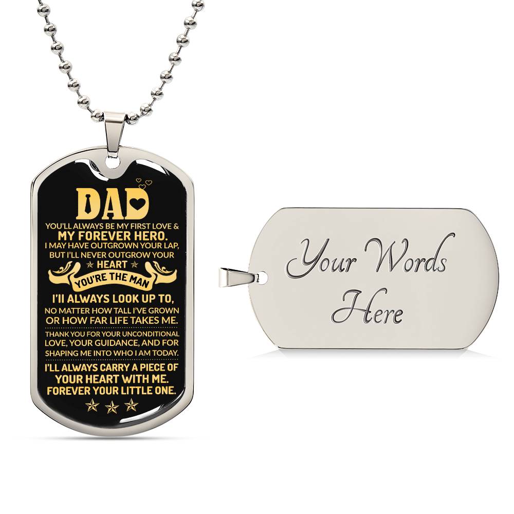 Custom To My Dad Engraved Dog Tag Father's Day Necklace