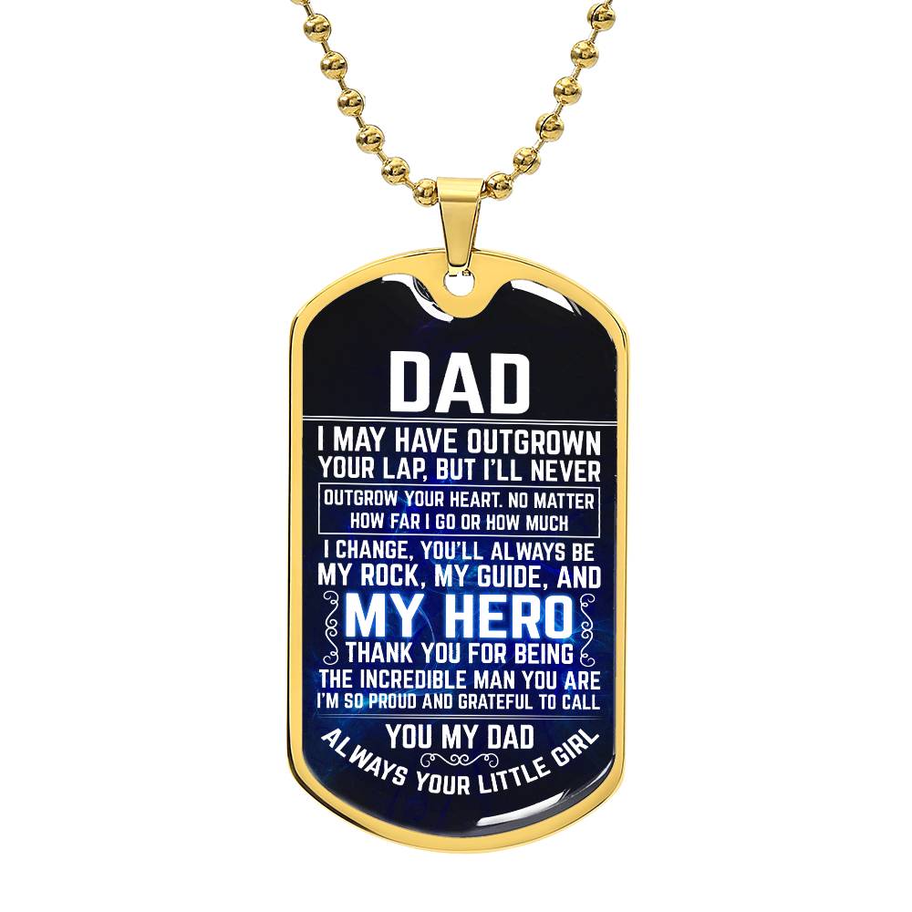 My Hero Dad Dog Tag Necklace from Daughter