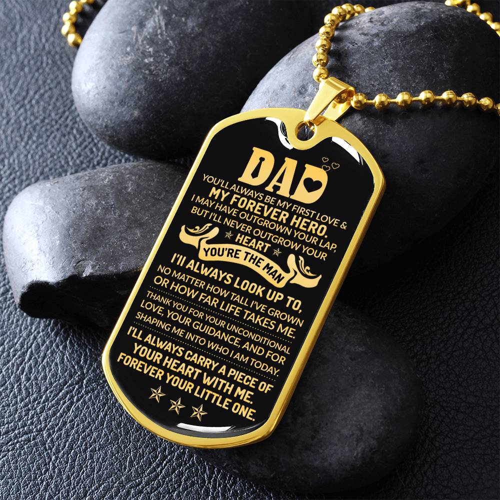 Custom To My Dad Engraved Dog Tag Father's Day Necklace