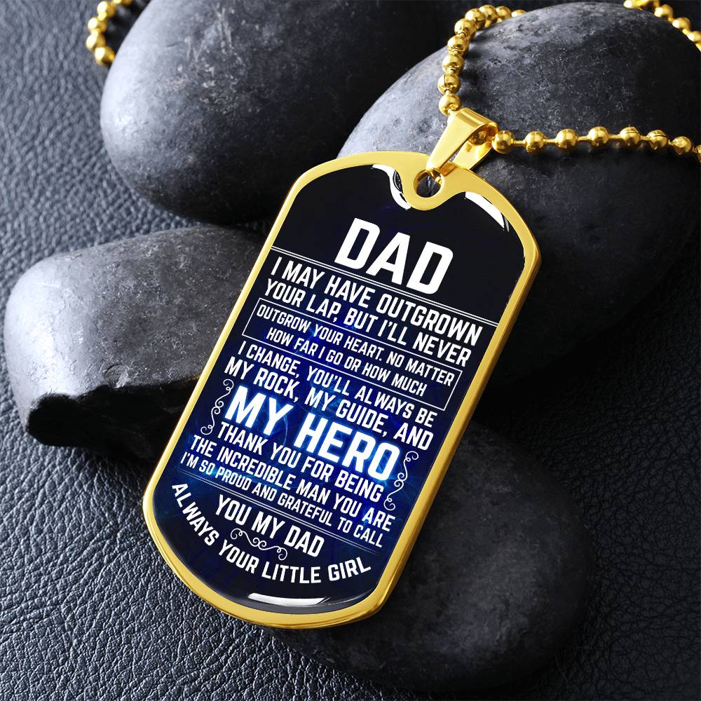 My Hero Dad Dog Tag Necklace from Daughter