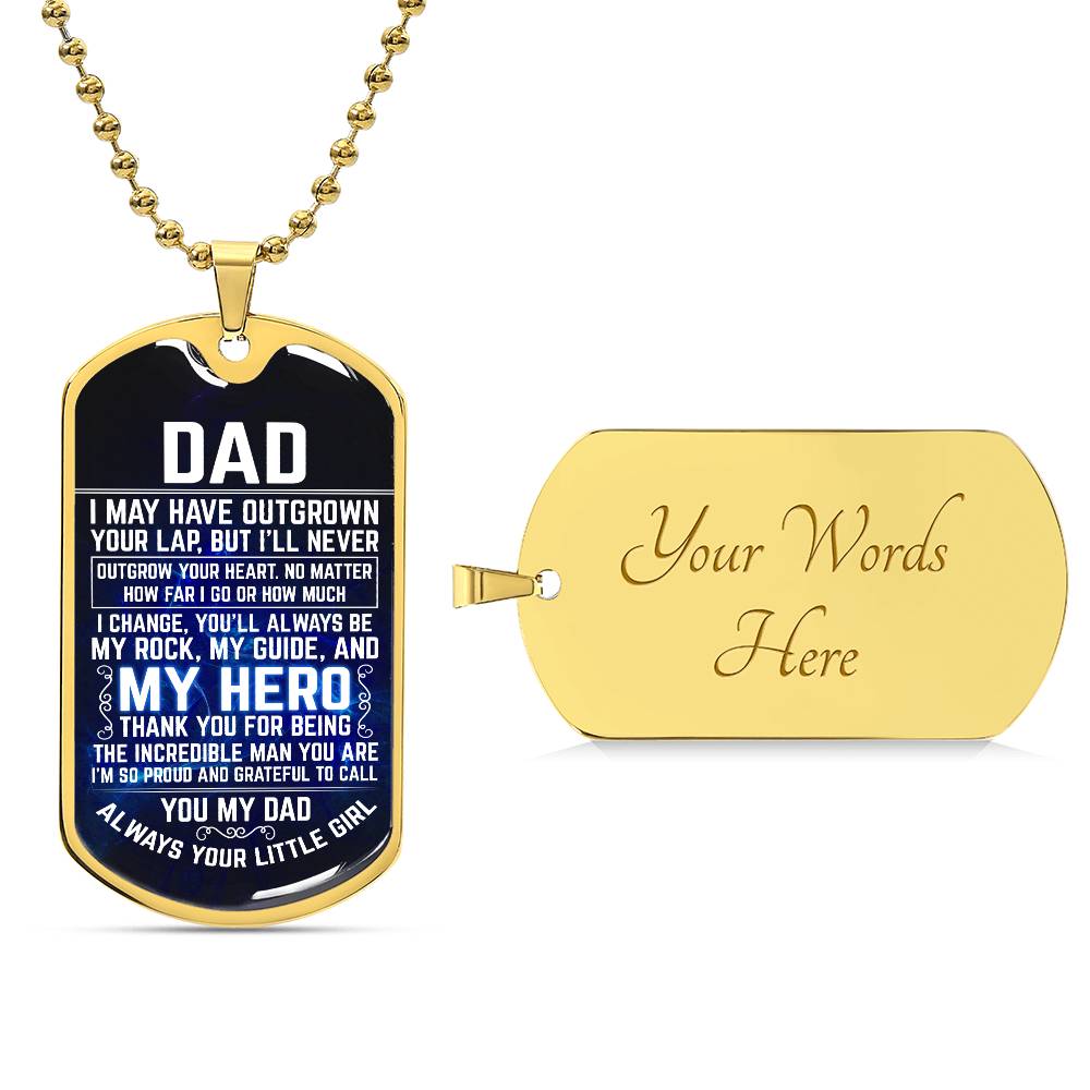 My Hero Dad Dog Tag Necklace from Daughter