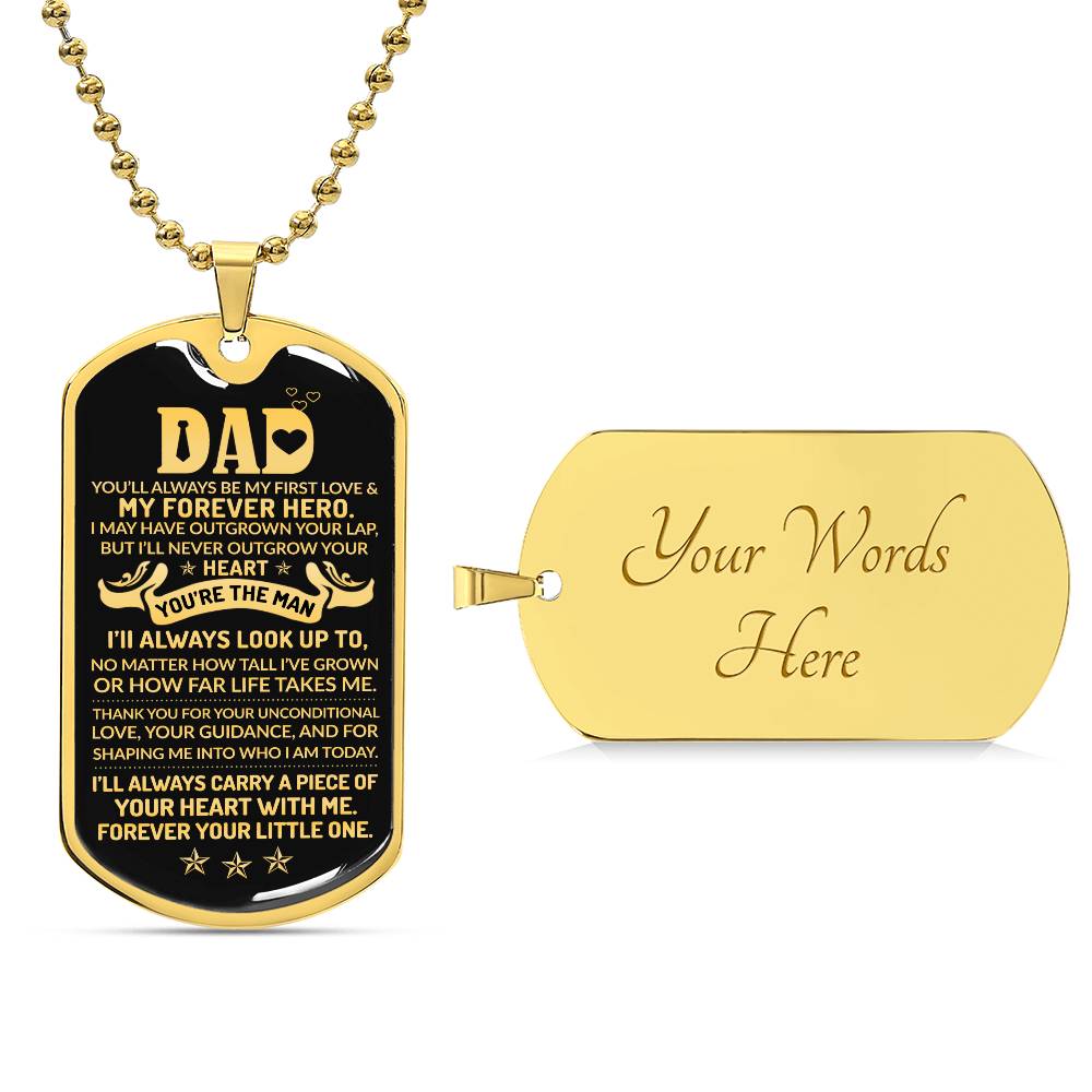 Custom To My Dad Engraved Dog Tag Father's Day Necklace