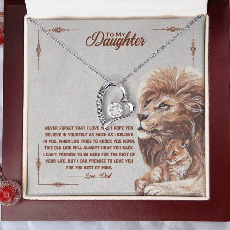 To My Daughter Love Dad Lions- Forever Love Necklace