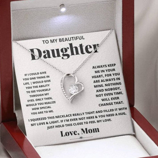 To My Beautiful Daughter Love Mom - Forever Love Necklace