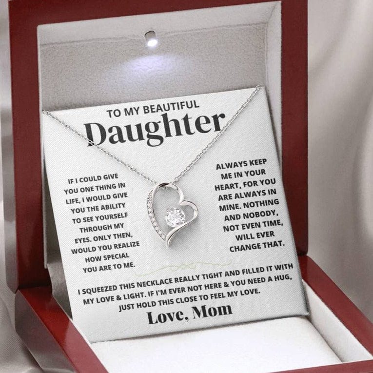 To My Beautiful Daughter Love Mom - Forever Love Necklace