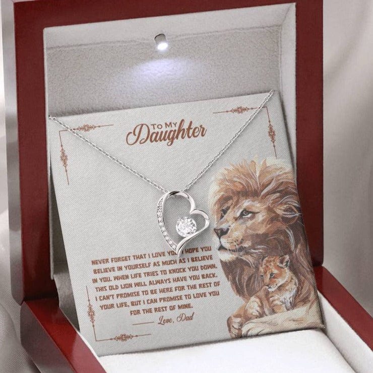 To My Daughter Love Dad Lions- Forever Love Necklace