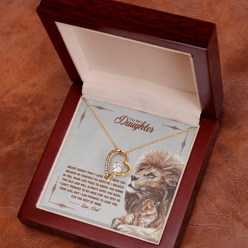 To My Daughter Love Dad Lions- Forever Love Necklace