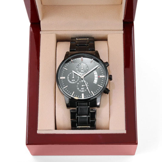 Custom Engraved Black Watch - Father's Day Groomsmen Gift