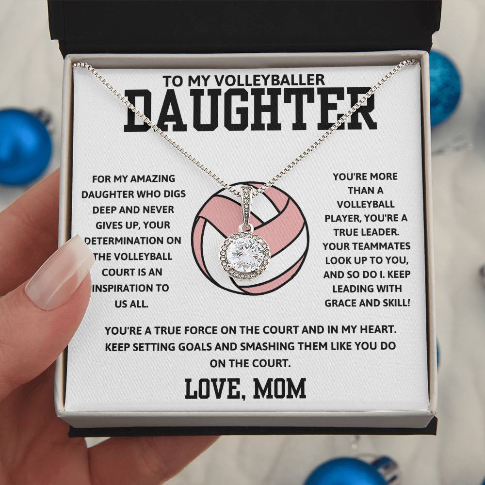 To My Volleyballer Daughter Love Mom - Eternal Hope Necklace