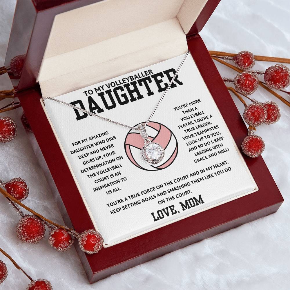 To My Volleyballer Daughter Love Mom - Eternal Hope Necklace