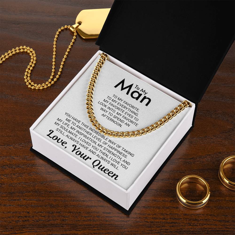 To My Man Love Your Queen - Cuban Link Chain