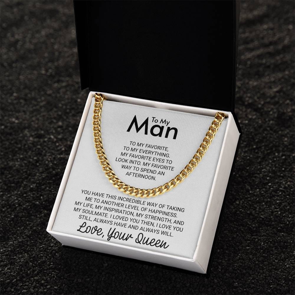 To My Man Wife to Husband Gift Love Your Queen - Cuban LInk Chain