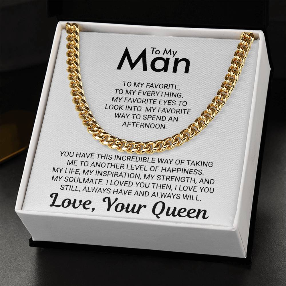 To My Man Love Your Queen - Cuban Link Chain