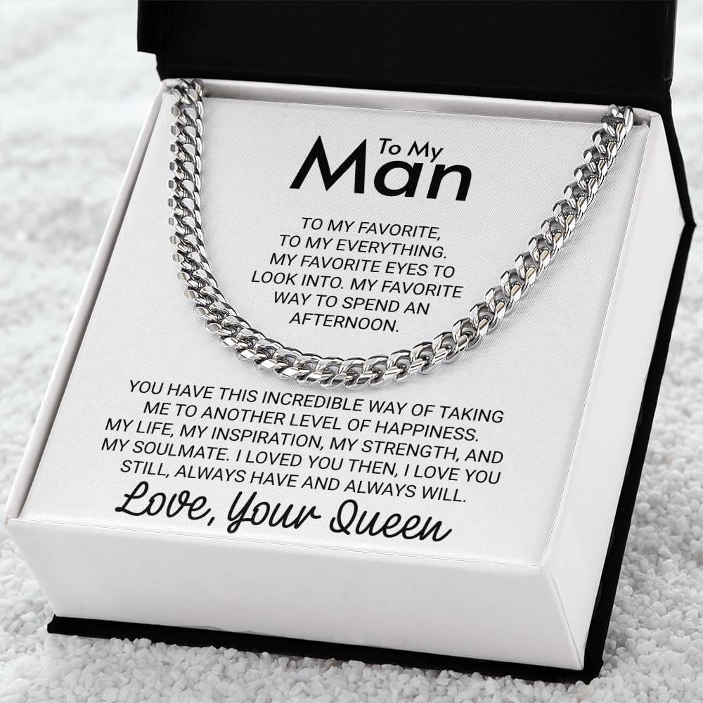 To My Man Wife to Husband Gift Love Your Queen - Cuban LInk Chain