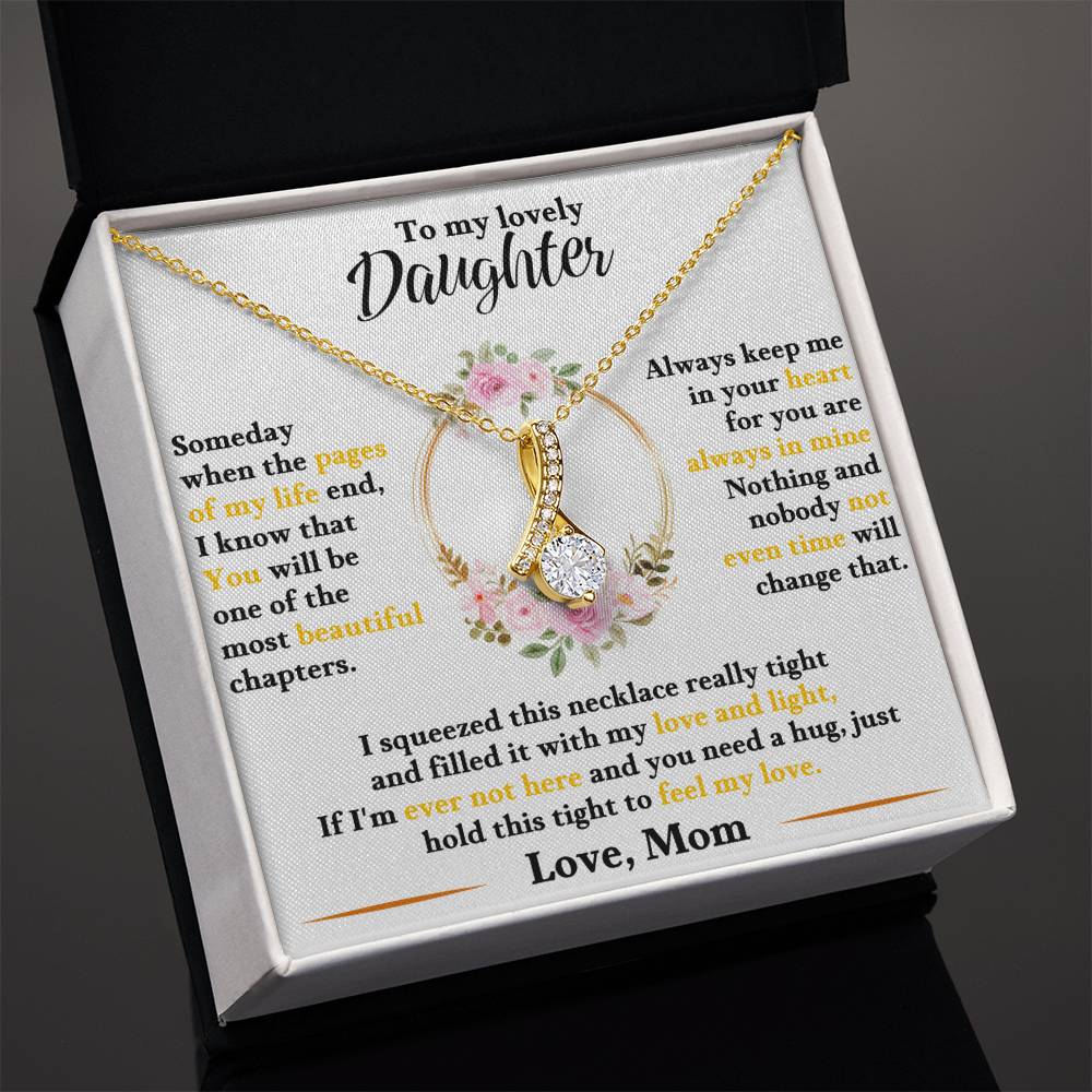 To My Lovely Daughter From Mom - Floral Halo Necklace