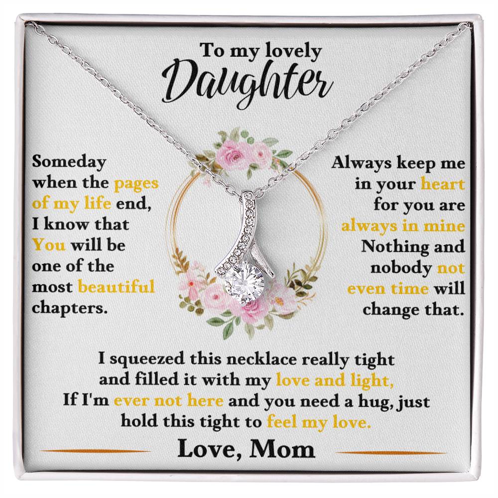 To My Lovely Daughter From Mom - Floral Halo Necklace