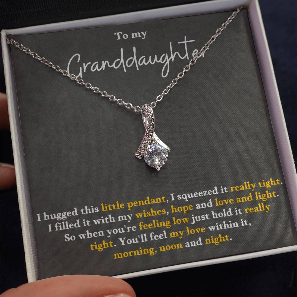 To My Granddaughter Hugged Tight - Alluring Beauty Necklace