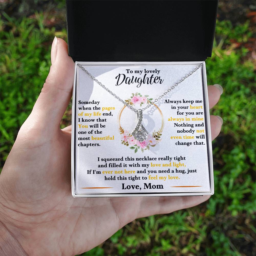 To My Lovely Daughter From Mom - Floral Halo Necklace