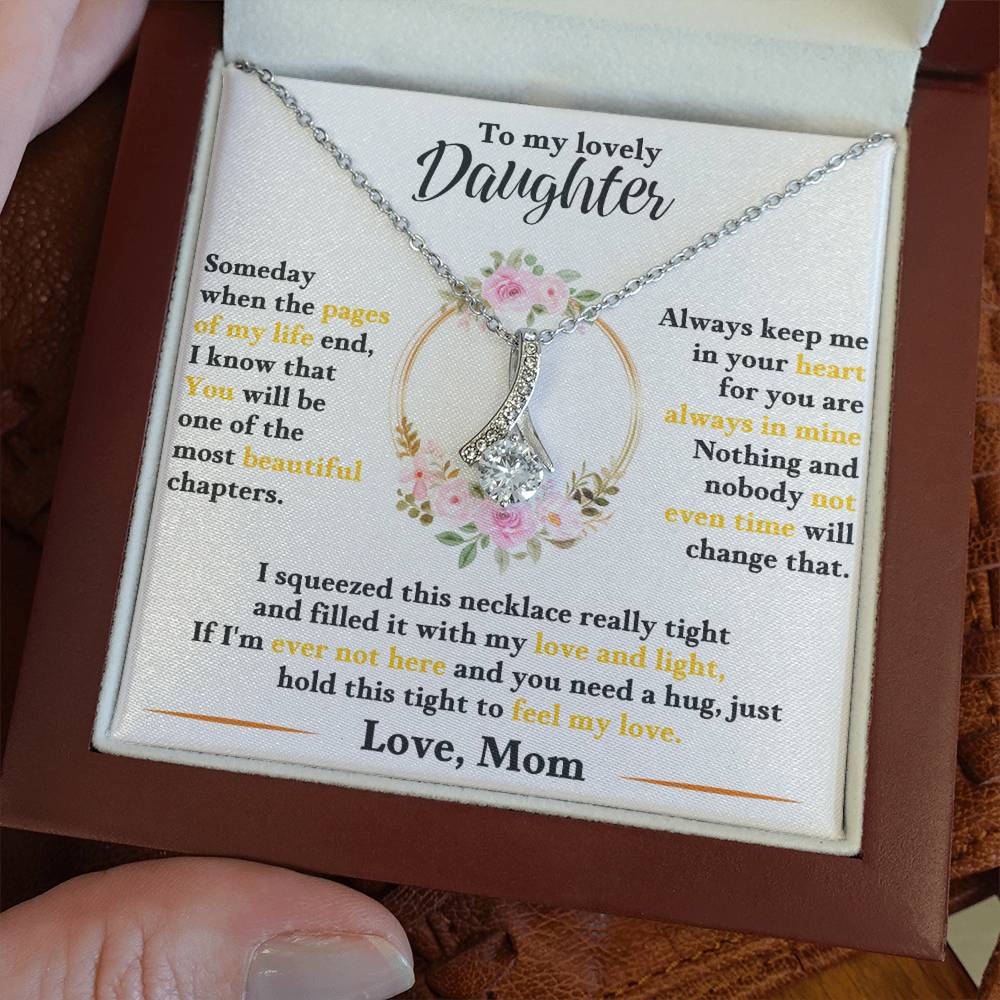 To My Lovely Daughter From Mom - Floral Halo Necklace