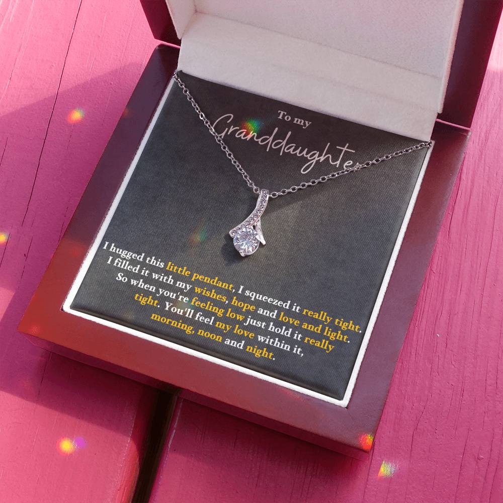 To My Granddaughter Hugged Tight - Alluring Beauty Necklace