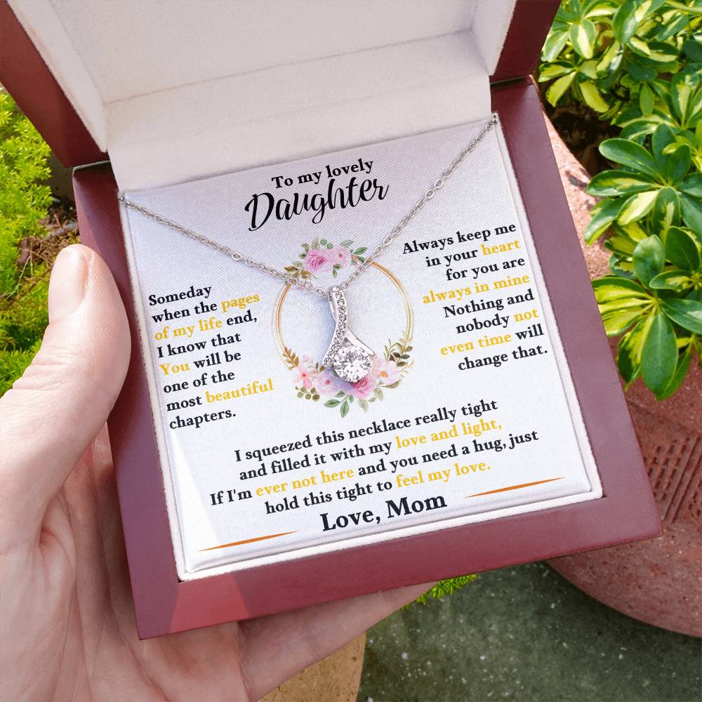 To My Lovely Daughter From Mom - Floral Halo Necklace