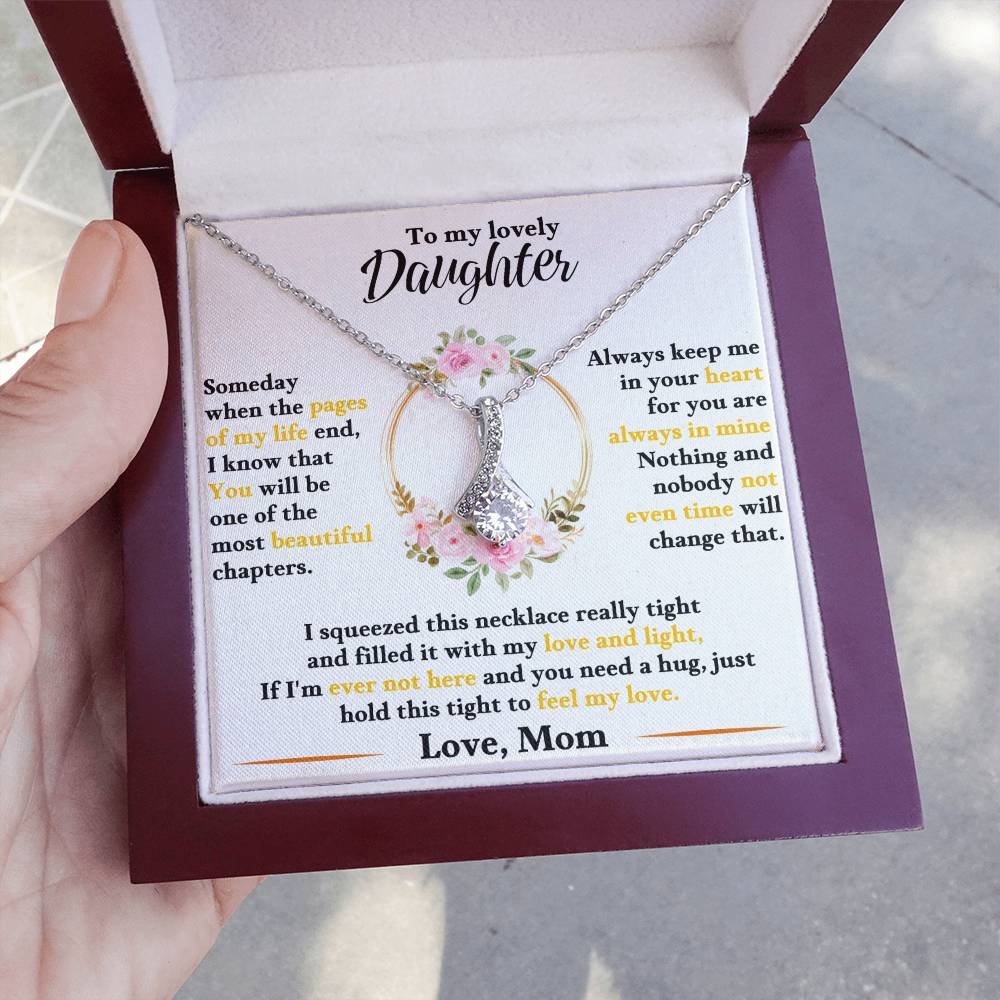 To My Lovely Daughter From Mom - Floral Halo Necklace