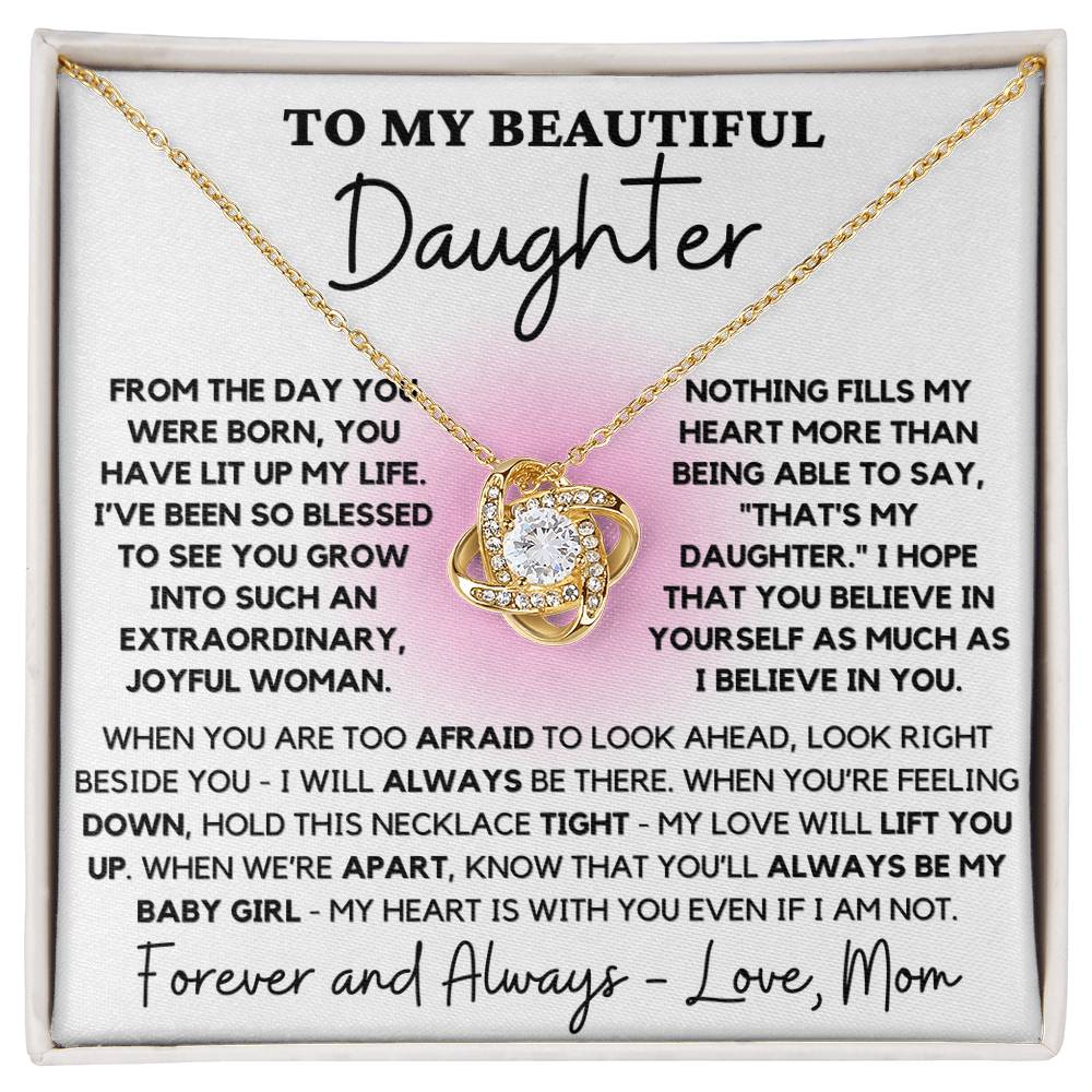 To My Beautiful Joyful "That's My Daughter" - Love Knot Necklace