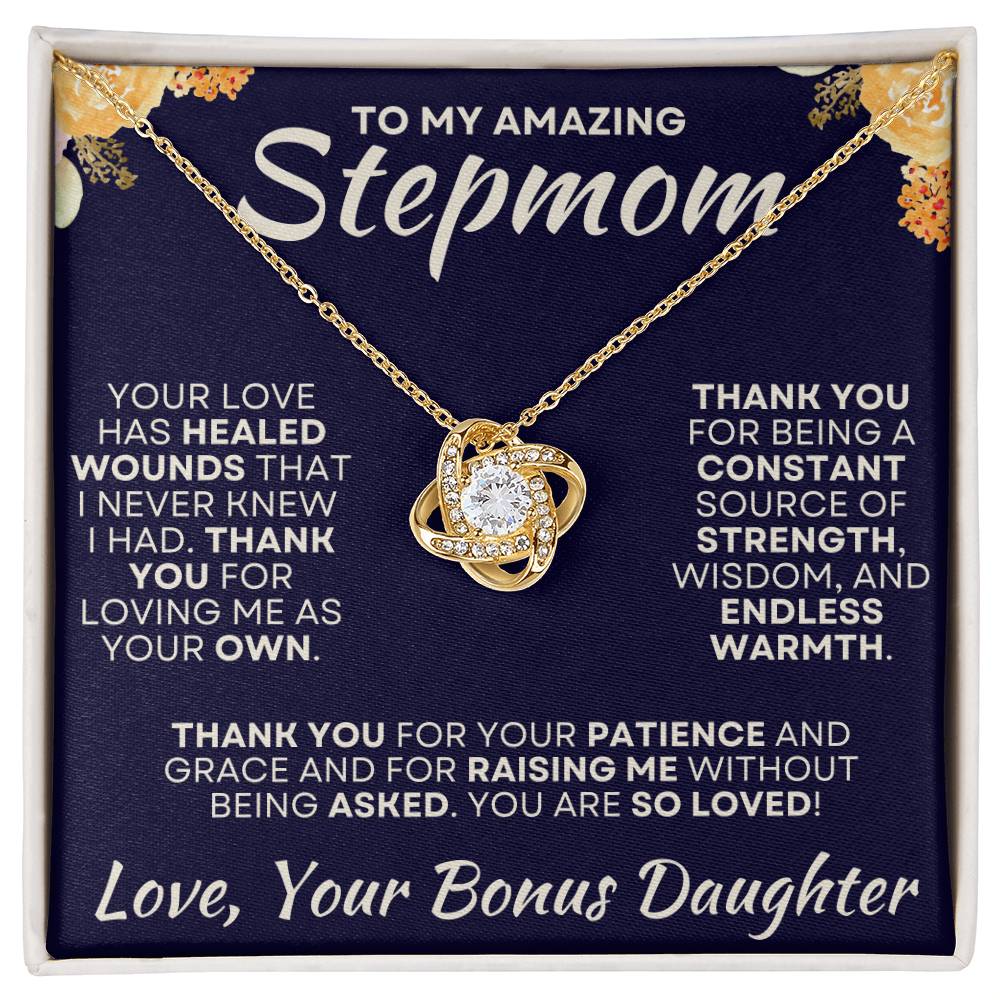 To My Amazing Stepmom Love Bonus Daughter - Love Knot Necklace