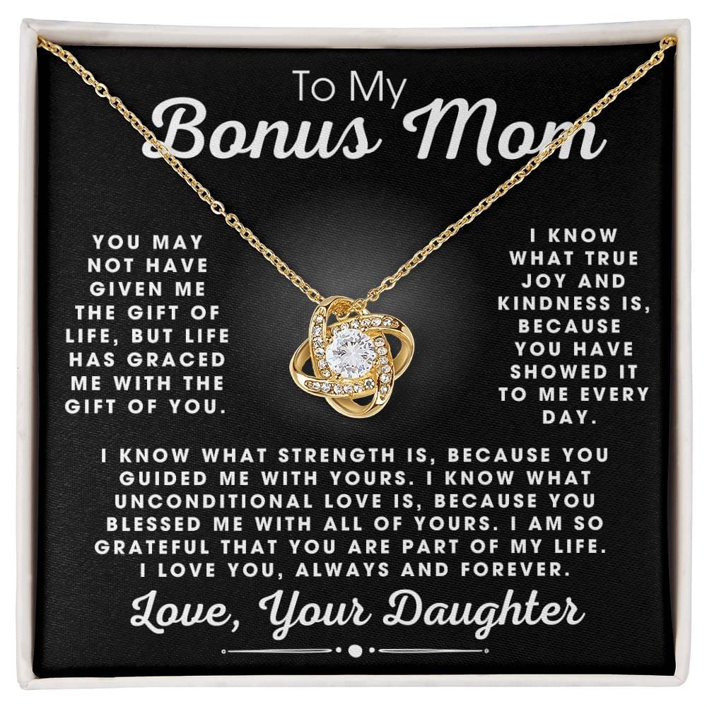 To My Bonus Mom Love Daughter - Love Knot Necklace