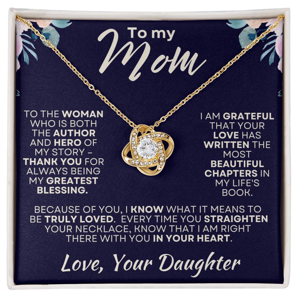 To My Mom Love Daughter - Love Knot Necklace