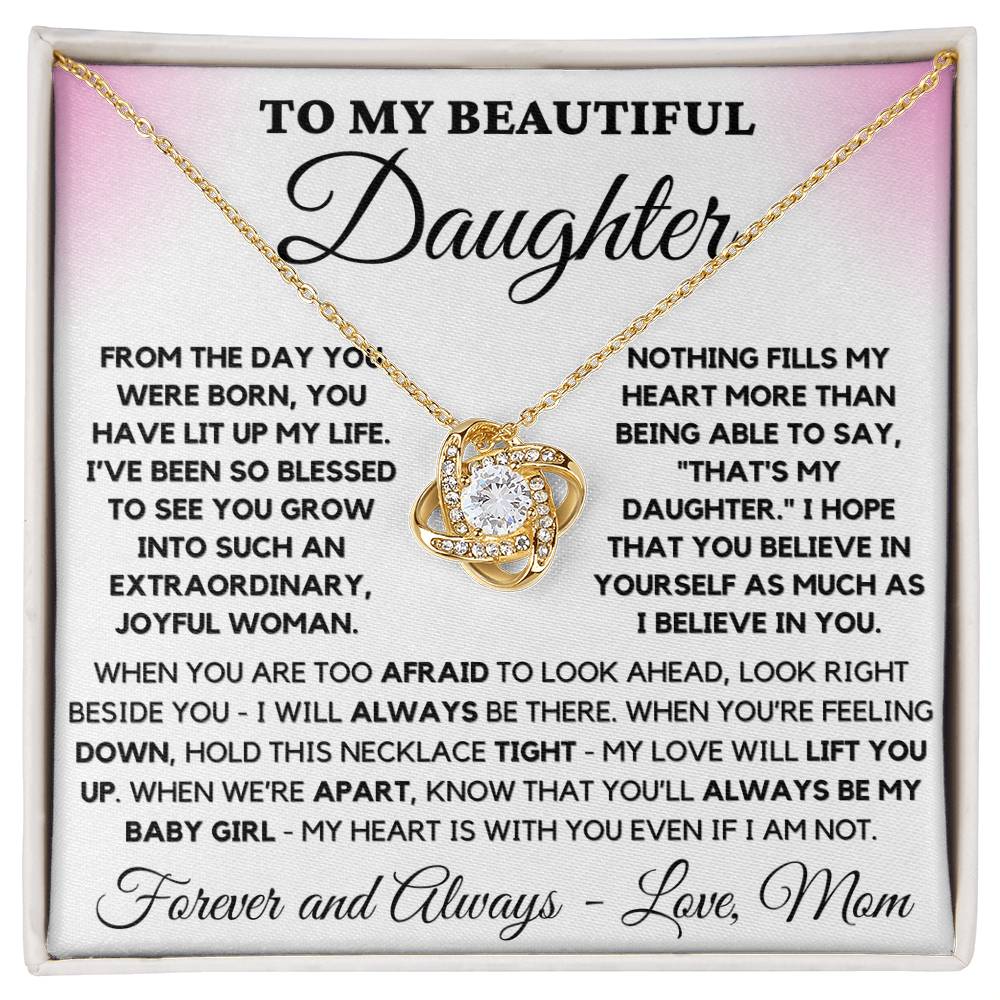 To My Beautiful Joyful "That's My Daughter" - Love Knot Necklace