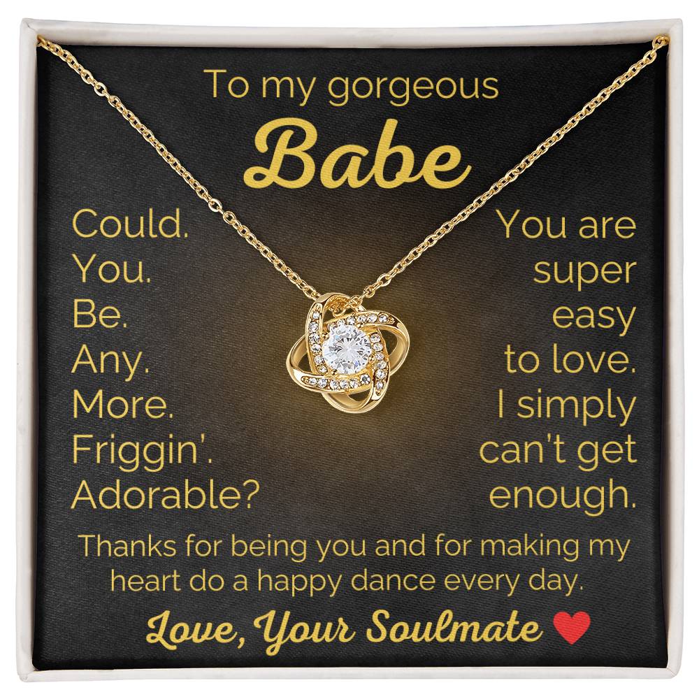 To My Gorgeous Babe Soulmate Necklace